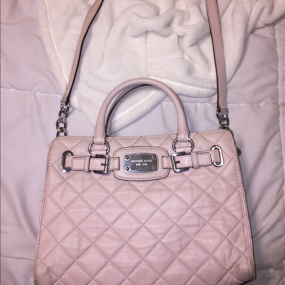 Michael Kors pink quilted purse
